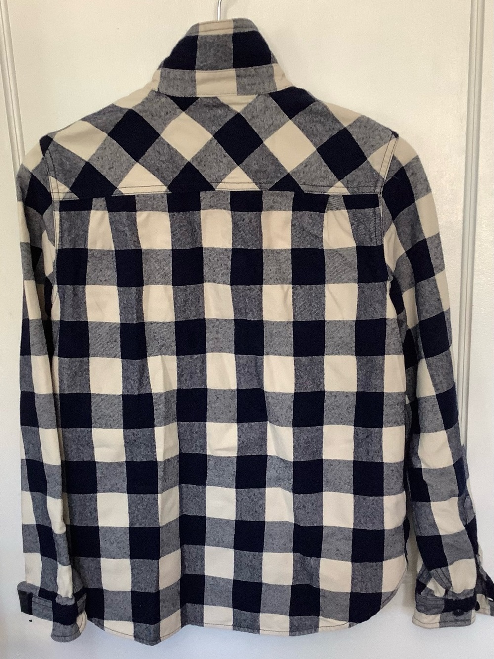 J  Crew Women's Blue Buffalo Plaid Wool Blend 3/4 Zip  Size Small - Picture 3 of 5